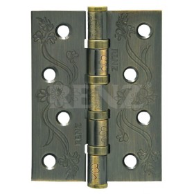 Петля стальная декор-цветок RENZ 100*75*2,5, 4 подш., бронза Петля стальная декор-цветок RENZ 100*75*2,5, 4 подш., бронза