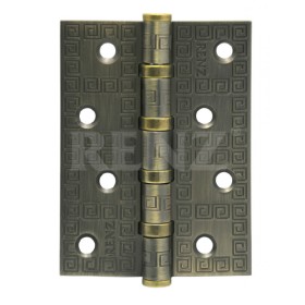 Петля стальная декор-геометрия RENZ 100*75*2,5, 4 подш., бронза античная матовая Петля стальная декор-геометрия RENZ 100*75*2,5, 4 подш., бронза античная матовая