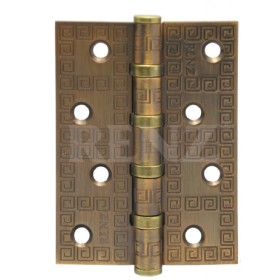 Петля стальная декор-геометрия RENZ 100*75*2,5, 4 подш., кофе Петля стальная декор-геометрия RENZ 100*75*2,5, 4 подш., кофе