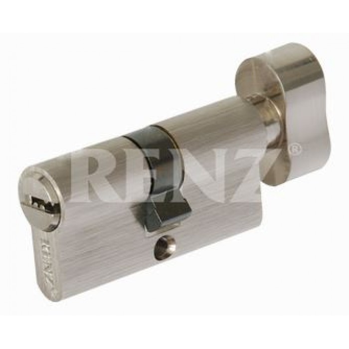 Ключевой цилиндр RENZ 60 мм ключ-завертка CS 60-H SN никель матовый