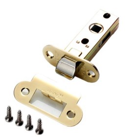 Защелка межкомнатная Renz L 5-45 oval, овальная планка, латунь блестящая Защелка межкомнатная Renz L 5-45 oval, овальная планка, латунь блестящая