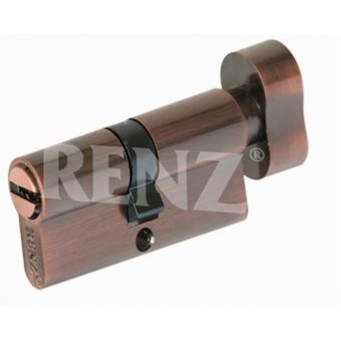 Ключевой цилиндр RENZ 70 мм ключ-завертка CC 70-H медь античная