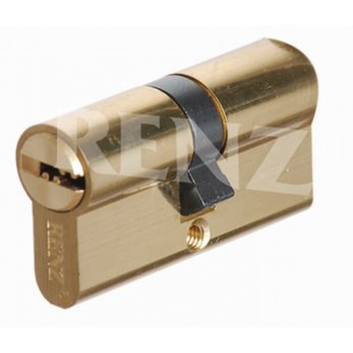 Ключевой цилиндр RENZ 60 мм ключ-ключ CS 60 латунь блестящая