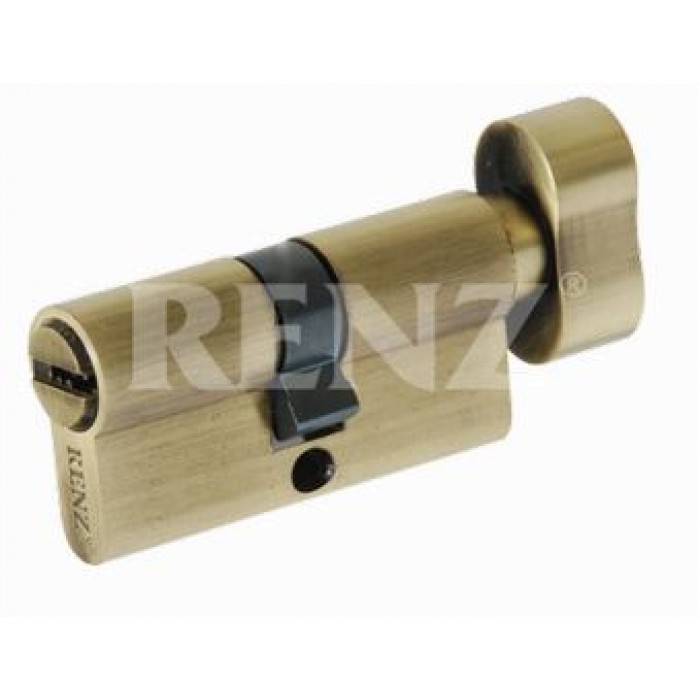 Ключевой цилиндр RENZ 70 мм ключ-завертка CC 70-H бронза античная