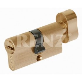Ключевой цилиндр RENZ 70 мм ключ-завертка CC 70-H латунь матовая