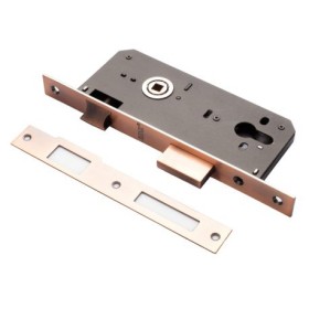 Замок врезной Renz LBB 8545-2/1, 1 большой ригель и защелка, медь античная Замок врезной Renz LBB 8545-2/1, 1 большой ригель и защелка, медь античная