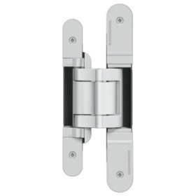 Петля скрытая SIMONSWERK Tectus TE 380 3D F1 (полиэфирное покрытие под матовый хром) для дверей с фальцем, вес полотна до 60кг 