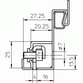 Петлевой базирующий элемент V 8600 для серии Variant, оцинкованный, для стальных дверных коробок 