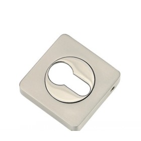 Накладка квадратная на цилиндр TIXX, никель матовый/никель блестящий Накладка квадратная на цилиндр TIXX, никель матовый/никель блестящий