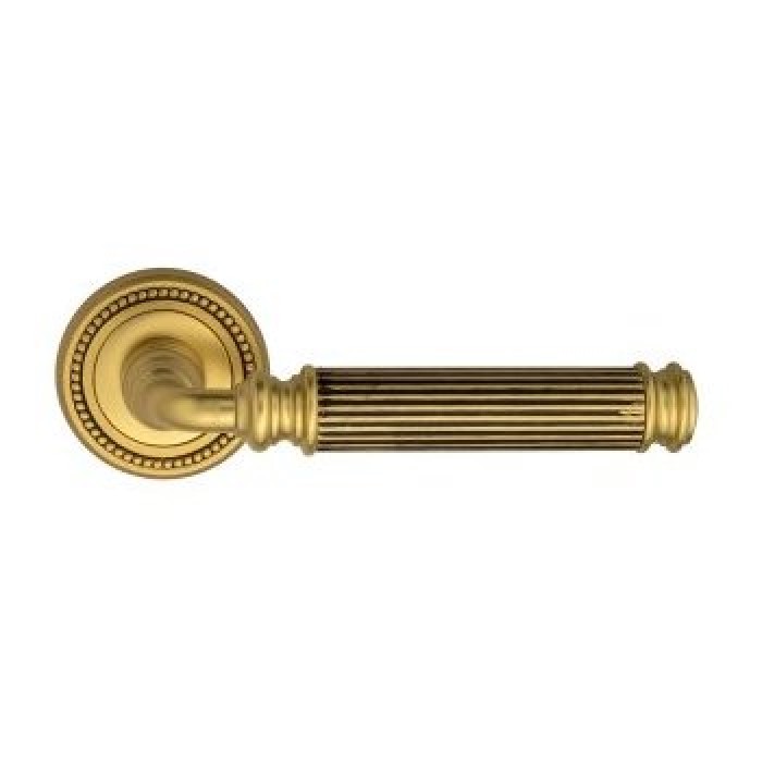 Дверная ручка Venezia Mosca D3 французское золото + коричневый