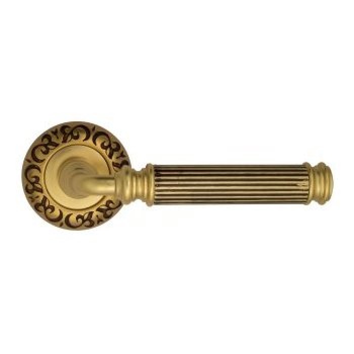 Дверная ручка Venezia Mosca D4 французское золото + коричневый