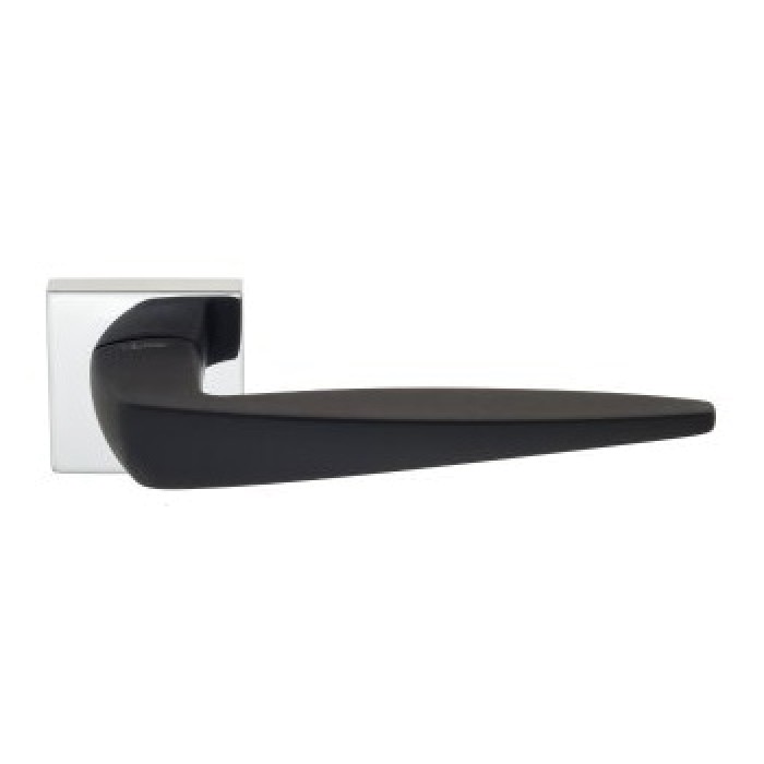 Дверная Ручка Venezia Unique Miami полированный хром / черный (мягкое покрытие)