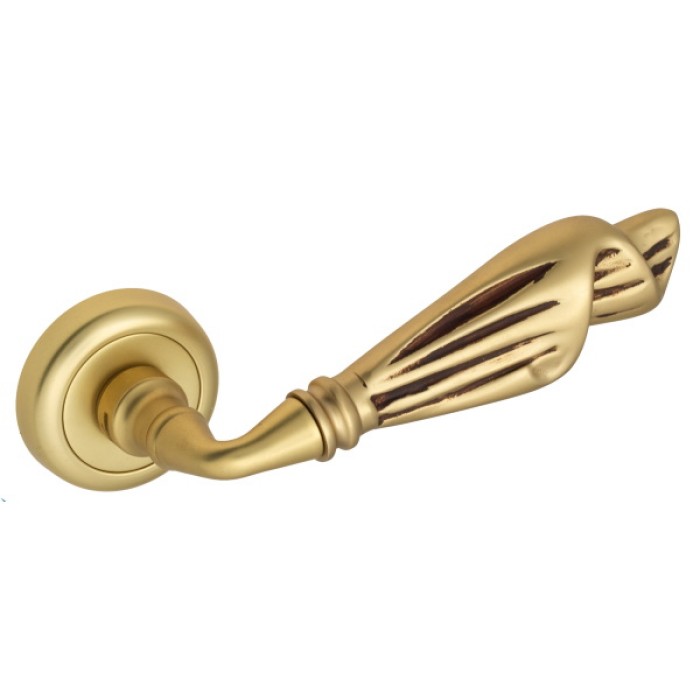 Дверная ручка Venezia Opera D1 французское золото + коричневый