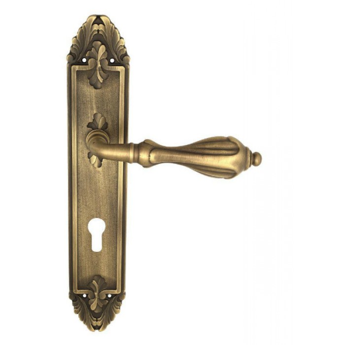 Дверная ручка Venezia ANAFESTO CYL на планке PL90 матовая бронза