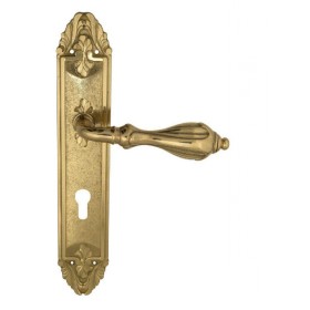 Дверная ручка Venezia ANAFESTO CYL на планке PL90 полированная латунь