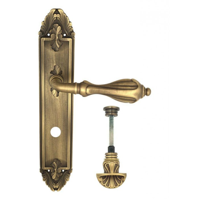Дверная ручка Venezia ANAFESTO WC-4 на планке PL90 матовая бронза
