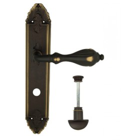 Дверная ручка Venezia ANAFESTO WC-2 на планке PL90 темная бронза