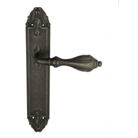 Дверная ручка Venezia ANAFESTO на планке PL90 античное серебро