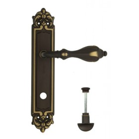 Дверная ручка Venezia ANAFESTO WC-2 на планке PL96 темная бронза