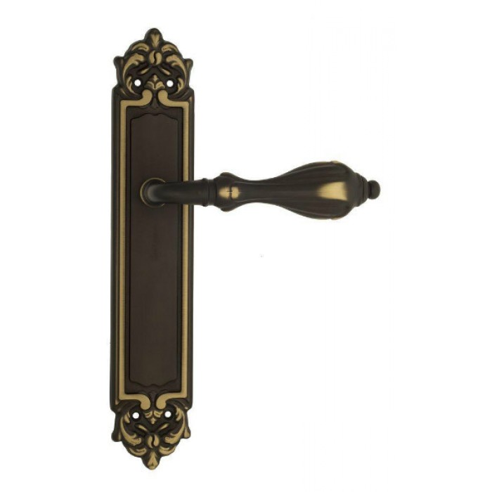 Дверная ручка Venezia ANAFESTO на планке PL96 темная бронза