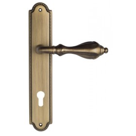 Дверная ручка Venezia ANAFESTO CYL на планке PL98 матовая бронза