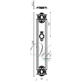 Дверная ручка Venezia ANAFESTO WC-2 на планке PL97 матовая бронза