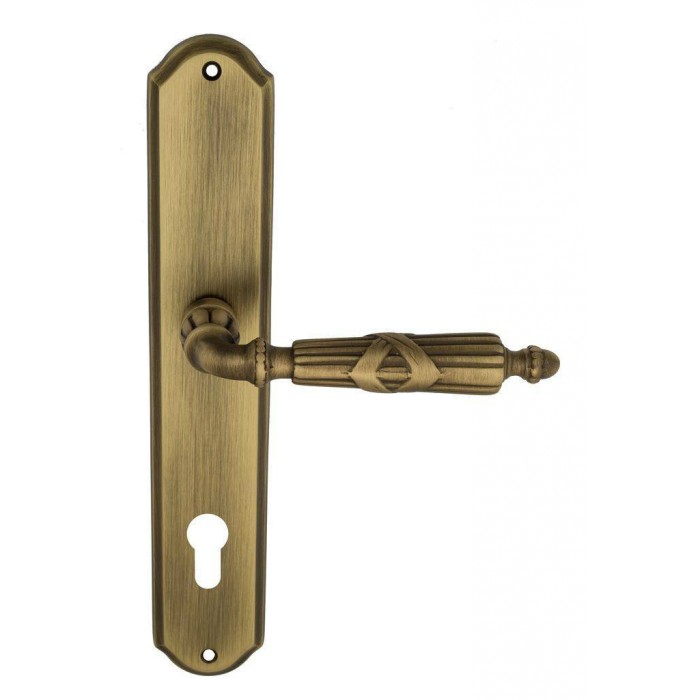 Дверная ручка Venezia ANNETA CYL на планке PL02 матовая бронза