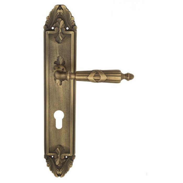 Дверная ручка Venezia ANNETA CYL на планке PL90 матовая бронза