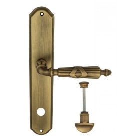 Дверная ручка Venezia ANNETA WC-2 на планке PL02 матовая бронза Дверная ручка Venezia ANNETA WC-2 на планке PL02 матовая бронза