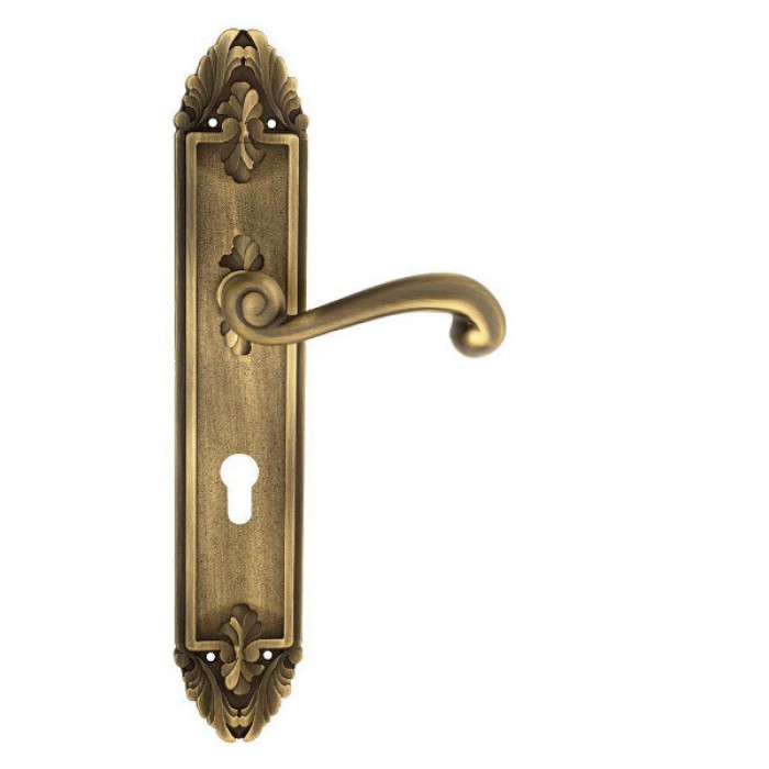 Дверная ручка Venezia CARNEVALE CYL на планке PL90 матовая бронза