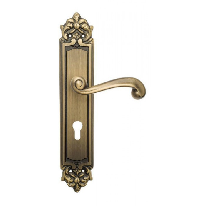 Дверная ручка Venezia CARNEVALE CYL на планке PL96 матовая бронза
