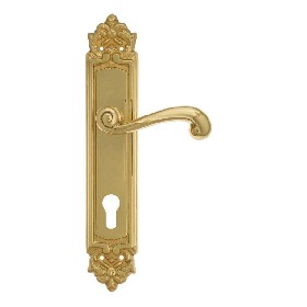 Дверная ручка Venezia CARNEVALE CYL на планке PL96 полированная латунь Дверная ручка Venezia CARNEVALE CYL на планке PL96 полированная латунь
