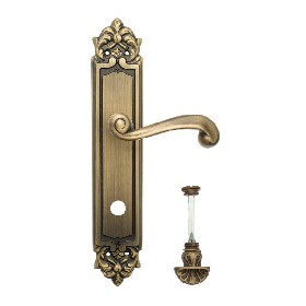 Дверная ручка Venezia CARNEVALE WC-4 на планке PL96 матовая бронза Дверная ручка Venezia CARNEVALE WC-4 на планке PL96 матовая бронза