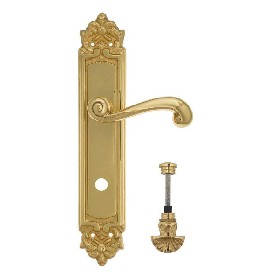 Дверная ручка Venezia CARNEVALE WC-4 на планке PL96 полированная латунь Дверная ручка Venezia CARNEVALE WC-4 на планке PL96 полированная латунь