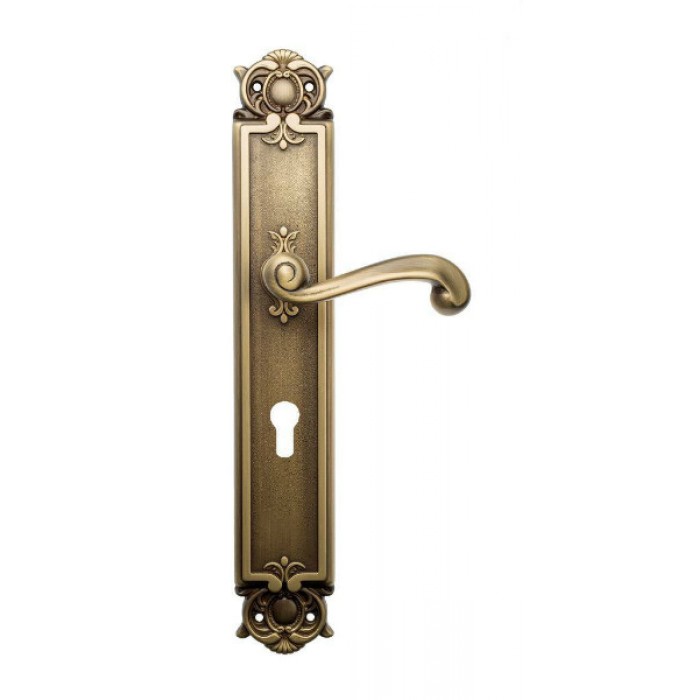 Дверная ручка Venezia CARNEVALE CYL на планке PL97 матовая бронза