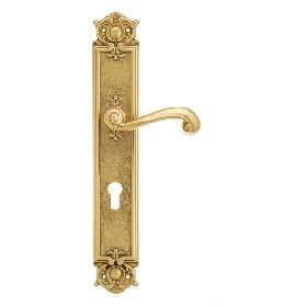 Дверная ручка Venezia CARNEVALE CYL на планке PL97 полированная латунь Дверная ручка Venezia CARNEVALE CYL на планке PL97 полированная латунь