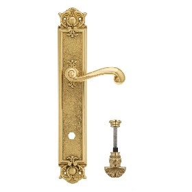 Дверная ручка Venezia CARNEVALE WC-4 на планке PL97 полированная латунь Дверная ручка Venezia CARNEVALE WC-4 на планке PL97 полированная латунь