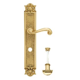Дверная ручка Venezia CARNEVALE WC-2 на планке PL97 полированная латунь Дверная ручка Venezia CARNEVALE WC-2 на планке PL97 полированная латунь