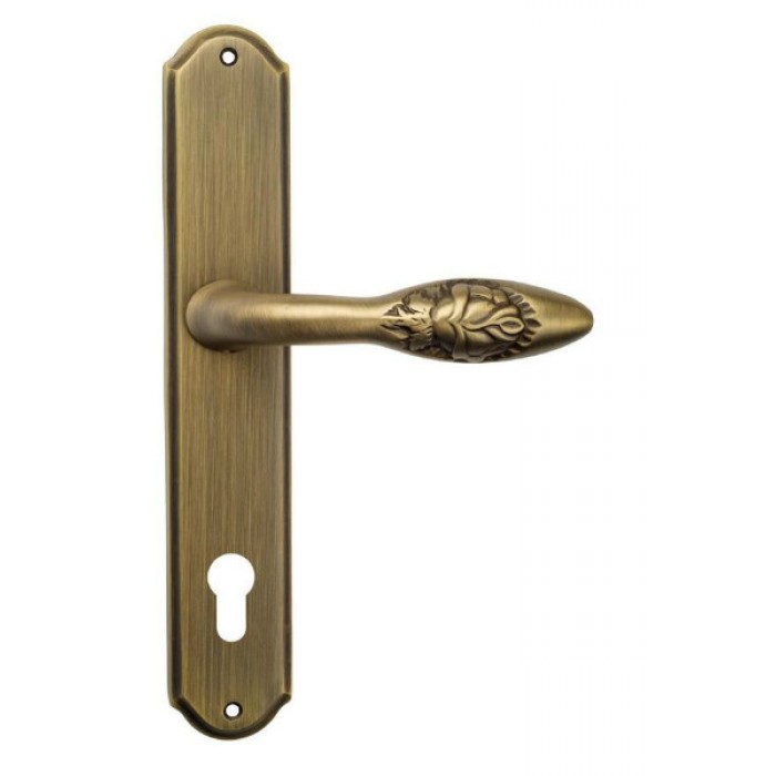 Дверная ручка Venezia CASANOVA CYL на планке PL02 матовая бронза
