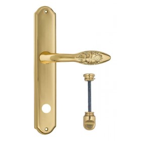 Дверная ручка Venezia CASANOVA WC-2 на планке PL02 полированная латунь