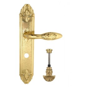 Дверная ручка Venezia CASANOVA WC-4 на планке PL90 полированная латунь