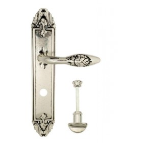 Дверная ручка Venezia CASANOVA WC-2 на планке PL90 натурально серебро + черный