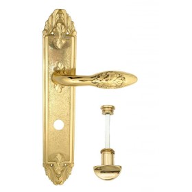 Дверная ручка Venezia CASANOVA WC-2 на планке PL90 полированная латунь