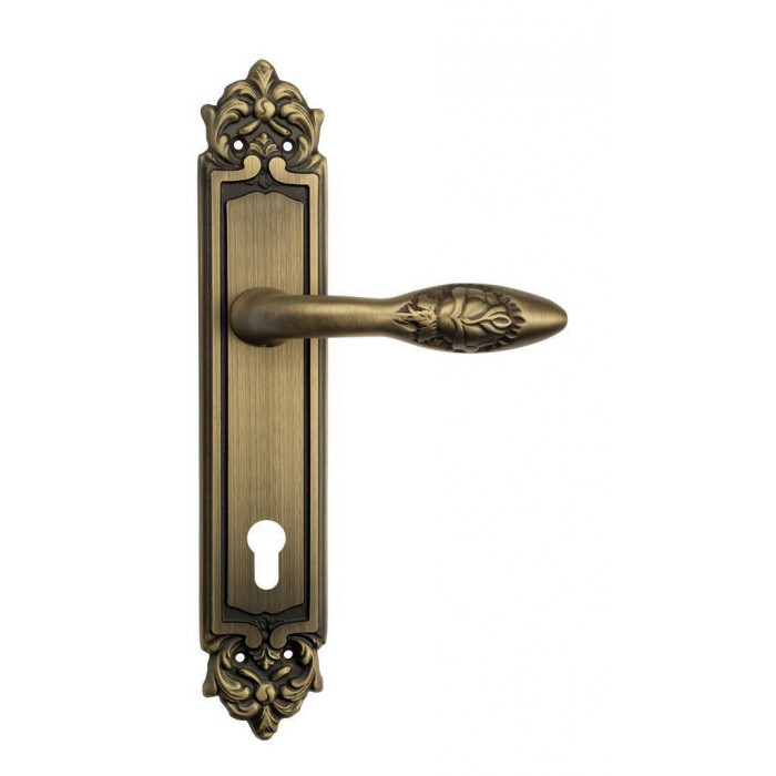 Дверная ручка Venezia CASANOVA CYL на планке PL96 матовая бронза