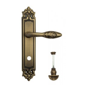 Дверная ручка Venezia CASANOVA WC-4 на планке PL96 матовая бронза