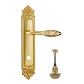 Дверная ручка Venezia CASANOVA WC-4 на планке PL96 полированная латунь