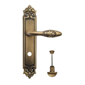 Дверная ручка Venezia CASANOVA WC-2 на планке PL96 матовая бронза