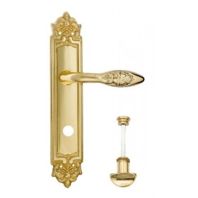 Дверная ручка Venezia CASANOVA WC-2 на планке PL96 полированная латунь