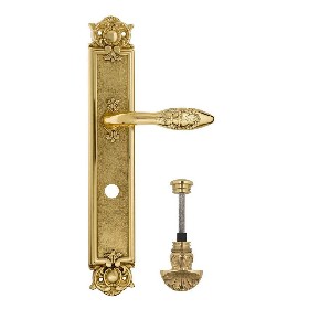 Дверная ручка Venezia CASANOVA WC-4 на планке PL97 полированная латунь