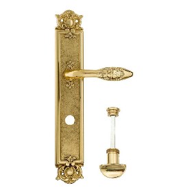 Дверная ручка Venezia CASANOVA WC-2 на планке PL97 полированная латунь